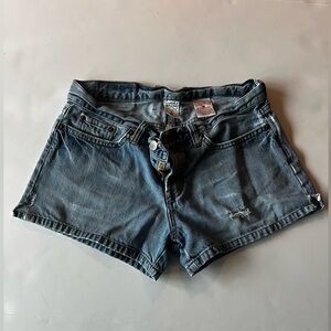 Vintage lucky brand dungarees jean shorts women size 6